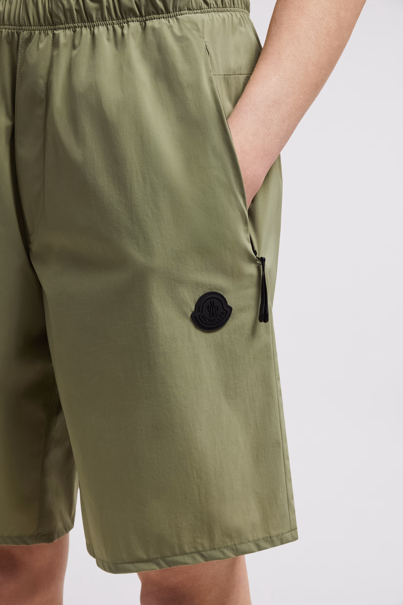 Logo Patch Shorts Men Sage Green Moncler 4